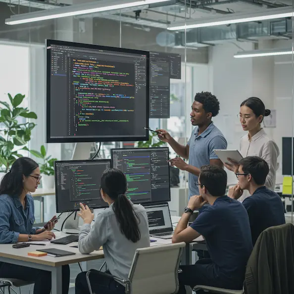 Nuestro equipo de expertos en soporte técnico trabajando para asegurar el rendimiento de la web de un cliente